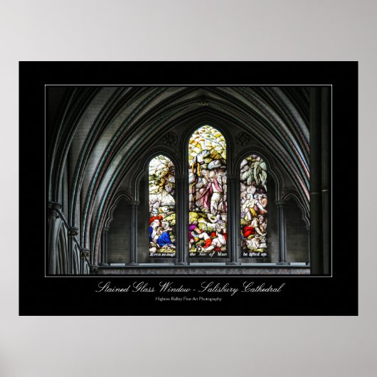Kathedraal van Salisbury - Venster Glas in lood Poster (Voorkant)