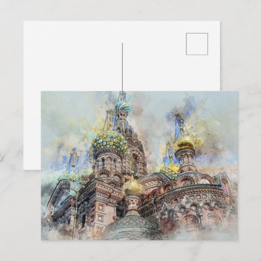 Kathedraal van Sint-Petersburg, Rusland Briefkaart (Voorkant / Achterkant)