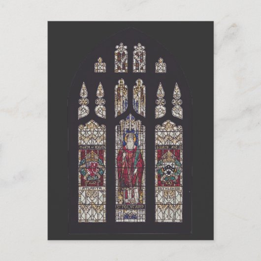 Kathedraal van Sint-Polycarpus Glas-in-loodkunst Briefkaart (Voorkant)