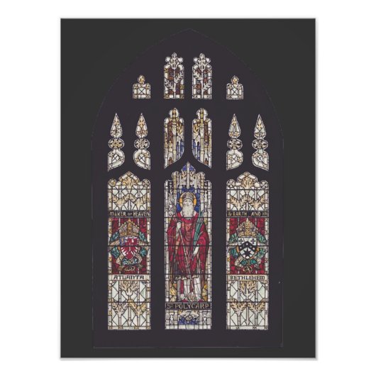 Kathedraal van Sint-Polycarpus Glas-in-loodkunst Foto Afdruk (Voorkant)