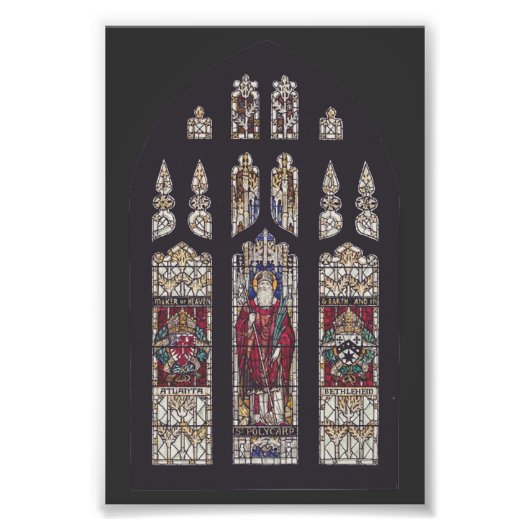 Kathedraal van Sint-Polycarpus Glas-in-loodkunst Foto Afdruk (Voorkant)