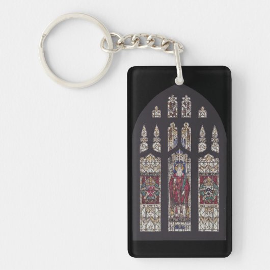 Kathedraal van Sint-Polycarpus Glas-in-loodkunst Sleutelhanger (Voorkant)