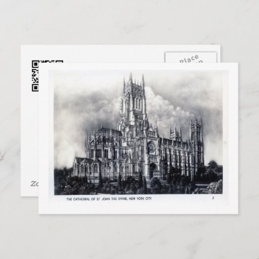 Kathedraal van St. John the Divine, NYC  Briefkaart (Voorkant / Achterkant)