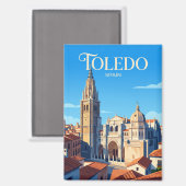 Kathedraal van Toledo Spanje Magneet (Voorkant / Achterkant)
