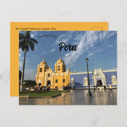 Kathedraal van Trujillo in Peru Briefkaart (Voorkant / Achterkant)
