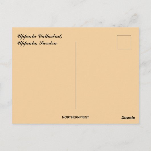 Kathedraal van Uppsala in Uppsala Zweden Briefkaart (Achterkant)