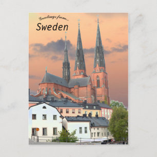 Kathedraal van Uppsala in Uppsala Zweden Briefkaart