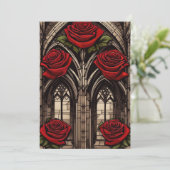 Kathedraal Venster en Rozen Gotische Elegantie Bru Kaart (Staand voorkant)