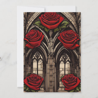 Kathedraal Venster en Rozen Gotische Elegantie Bru Kaart