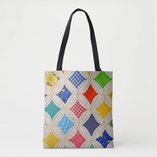 Kathedraal venster handgemaakte quilt patroon tote bag (Voorkant)