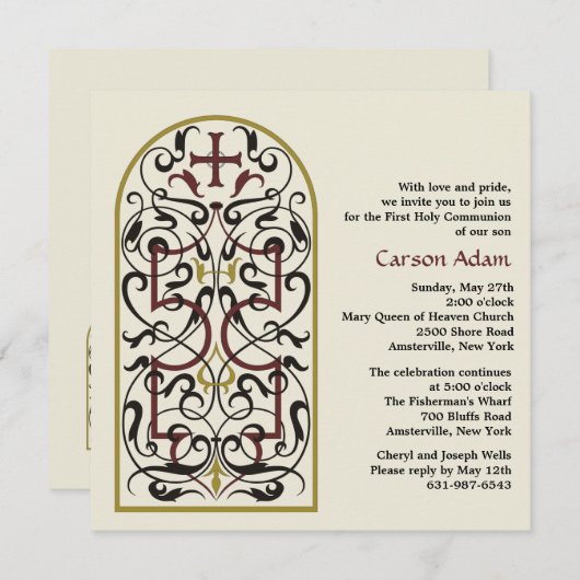 Kathedraal Venster Religieuze Uitnodiging (Voorkant / Achterkant)