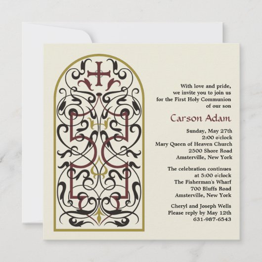 Kathedraal Venster Religieuze Uitnodiging (Voorkant)