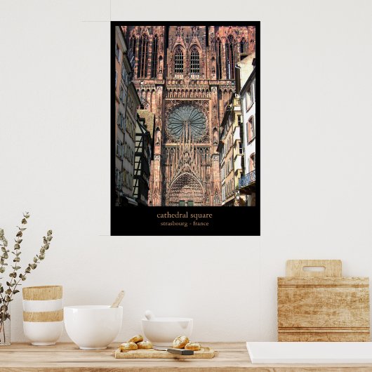 kathedraal vierkant poster (Keuken)