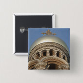 kathedraal vierkante button 5,1 cm (Voorkant /achterkant)