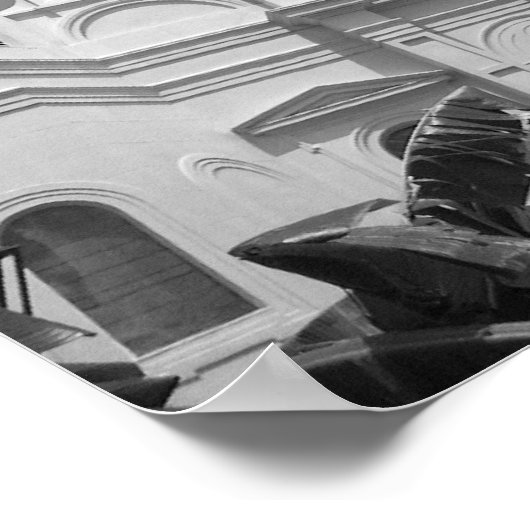 Kathedraal zwart-wit poster (Hoek)