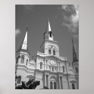 Kathedraal zwart-wit poster