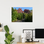 Kathedraalrots en stroom in Sedona Arizona Poster (Thuiskantoor)