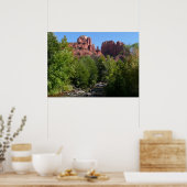 Kathedraalrots en stroom in Sedona Arizona Poster (Keuken)