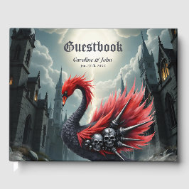 Kathedraalzwaan in het rood. gastenboek