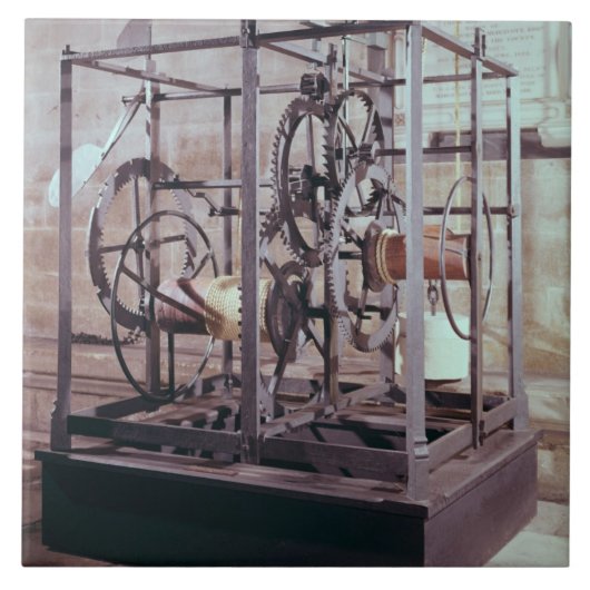 Kathedrale klok gemaakt voor de toren in Salisbury Tegeltje (Voorkant)