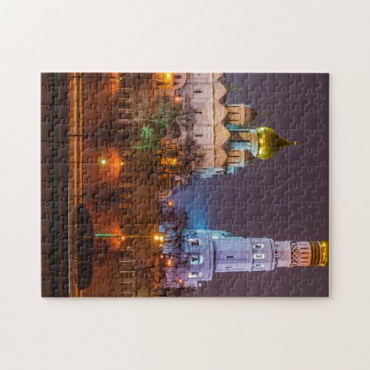 Kathedralen van het Kremlin in Moskou 's nachts Legpuzzel (Horizontaal)