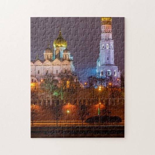 Kathedralen van het Kremlin in Moskou 's nachts Legpuzzel (Verticaal)