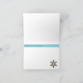 Katherine - Bruin Zebra en Turkoois Bedankkaart (Binnen)