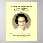 KATHERINE G JOHNSON Quote Custom Scripting BHM Poster (Voorkant)