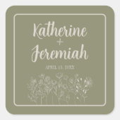 Katherine | Gecurreerde kleuren | Bruiloft Vierkante Sticker (Voorkant)