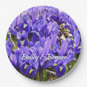 Katherine Hodgkin Irises Paarse Spring Floral Papieren Bordje (Voorkant)