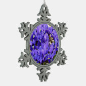 Katherine Hodgkin Irises Paarse Spring Floral Tin Sneeuwvlok Ornament (Links)