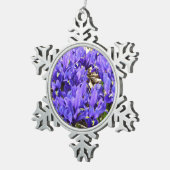 Katherine Hodgkin Irises Paarse Spring Floral Tin Sneeuwvlok Ornament (Rechts)