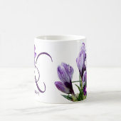  Katherine naam paarse bloemen trendy Koffiemok (Center)