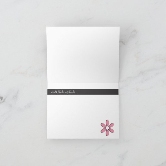 Katherine - Roze en Zwart Bedankkaart (Binnen)