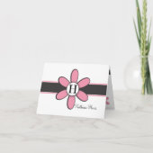 Katherine - Roze en Zwart Bedankkaart (Voorkant)