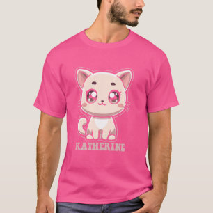 Katherine Schattige Kitty Cat Design voor Meisjes  T-shirt