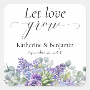 Katherine Succulent Wedding Favor Vierkante Sticker