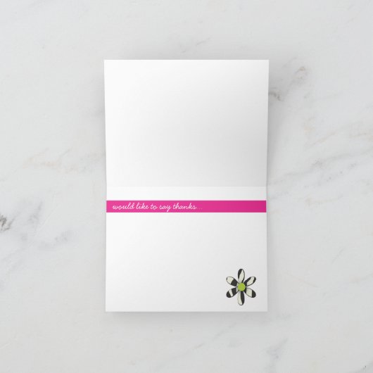 Katherine - Zebra en Hot Pink Bedankkaart (Binnen)