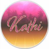 Kathi Vorname Name golden pink Aufkleber Sticker (Voorkant)