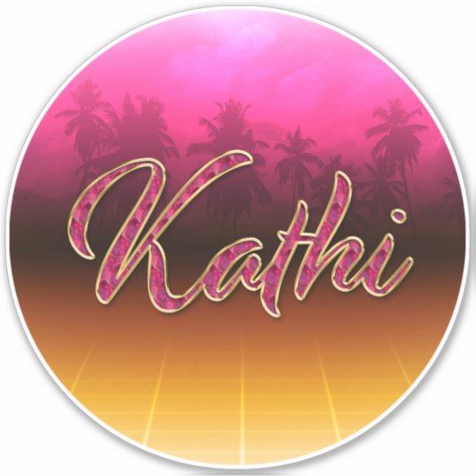 Kathi Vorname Name golden pink Aufkleber Sticker (Voorkant)