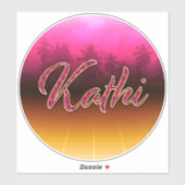 Kathi Vorname Name golden pink Aufkleber Sticker (Vel)