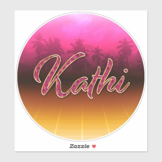 Kathi Vorname Name golden pink Aufkleber Sticker (Vel)