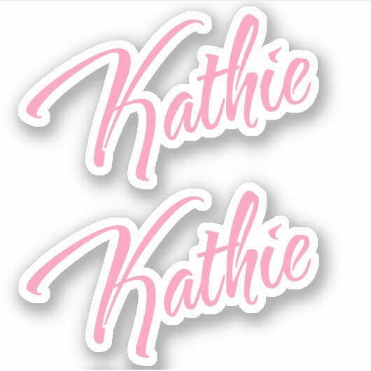 Kathie roze naam x2 Vinyl Sticker (Voorkant)