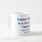 Kathie's verjaardag koffiemok (Voorkant links)