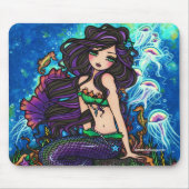 "Kathleen" Mermaid en Jellyfish Mousepad Muismat (Voorkant)