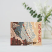 Kathmandu bergen en gebedsvlaggen briefkaart (Staand voorkant)