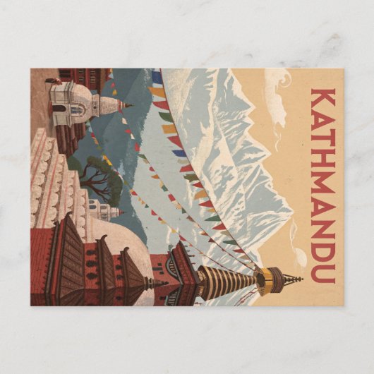 Kathmandu bergen en gebedsvlaggen briefkaart (Voorkant)