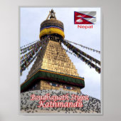 Kathmandu - Boudhanath Stupa - Nepal - Poster (Voorkant)