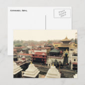 Kathmandu, daken, tempel Nepal Briefkaart (Voorkant / Achterkant)