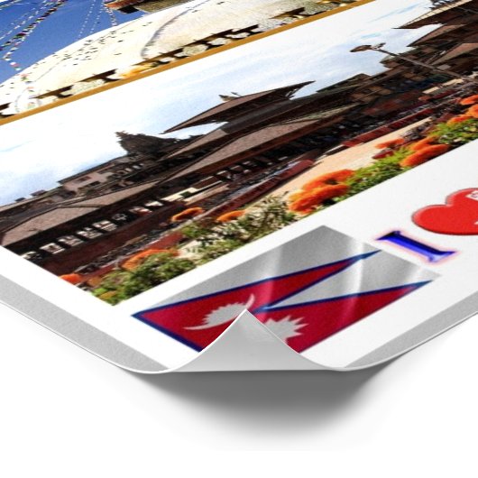 Kathmandu - I Love - Nepal Poster (Hoek)